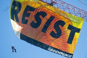 RESIST banner action