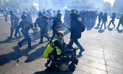 Now the French police are attacking disabled people